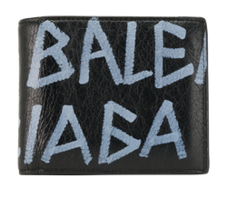 Balenciaga Graffiti Wallet, Leather, Black, 1080, DB/B, 3*